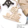 Weihnachtsdekorationen, 6 Stück, Holzanhänger, verschiedene Stile, hängende Ornamente für Baum, Holz, Geschenke, Noel-Handwerk, Kinderspielzeug