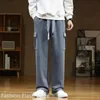 Autumn Sweatpants Men Casual Track Pant Male Multi-Pockets Drawstring Cotton Loose Straight Trousers Large Size 6XL 7XL 8XL 240131