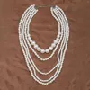 Necklace Earrings Set Pearl For Women Big Long Chunky Statement Bead Bib Faux Pearls Necklaces Western Matching Costume Jewelry
