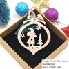 Décorations de Noël 6pcs pendentifs en bois boule creuse étoile ornements suspendus pour décor d'arbre cadeaux pour enfants bricolage peinture bois artisanat