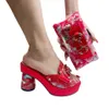 Fashionable Top Italian Designers Luxury Elegant Bright Rhinestone Clutch Bag Prints Summer Party Womens High Heels Shoes 240130