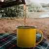 Dinnerware Sets Mug Cup Enamel Coffee Camping Mugs Cups Tea Metal Vintage Drinking Iron Water Tin Retro Camp Travel Campfire Enamelware