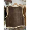 Fleece Waistcoats för kvinnor Plush Vests Oneck Casual ärmlösa Cardigans Overdimensionerade vinterlambhairjackor Loose Tops 240123