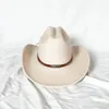 Mężczyźni Women Western Cowboy Hat with Belt Winter Autumn Church Jazz Elegancki cowgirl sombrero czapki 240202