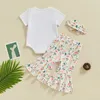 Set di abbigliamento Born Baby Girl Easter Outfit Honey Pagliaccetto Pantaloni svasati Fascia per capelli Estate 0-18 mesi