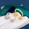 Bagues de cluster Top Qualité 925 Sliver Anniversaire Cadeau Bijoux de fête pour femmes Europe Luxe CZ Ouverture réglable