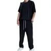 Men's Tracksuits 1 Set Attractive Men Outfit Short Sleeve Super Soft Male Washable Draping