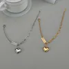 Link Bracelets Akizoom Box Chain Heart Bangles Stainless Steel Lucky Girl Hand Bracelet 2 Color Free Charm For Women Party Jewelry Gift