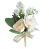 Decorative Flowers 2pcs Artificial Corsage Wrist Flower Set Wedding Accessories For Grooms Bridal Groomsmen Bridesmaids