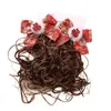 Accessori per capelli Parrucca per bambini Forcina riccia Stile cinese Principessa Fiocco rosso Clip Hanfu Copricapo Anno Barrettes Bambini