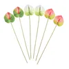 Decorative Flowers 6 Pcs Simulation Anthurium Andraeanum Arrangement Injection Molding