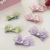 Haarschmuck 2 teil/satz Stoff Bogen Knoten Clip für Mädchen Kinder Koreanischen Stil Niedliche Prinzessin Baby Kleine Haarspange Haarspangen Haarnadel