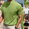 Korean Fashion Mock Neck Men T Shirt Short Sleeve Solid Basic Top Mens Streetwear Casual All-match Plain T-shirts Mens Oversize 240202