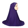 Ethnic Clothing Muslim Woman Khimar Instant Hijab Caps Headscarf Rhinestone Foulard Bonnet Overhead Long Head Scarf Hijaab Islamic