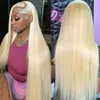 250% 32 40 tum 613 Blond rak 136 spets frontala peruk brasiliansk färgad lyselös för kvinnor 134 Front Human Hair Wigs 240127