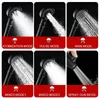 6 Mode Shower Head Water Saving Adjustable High Pressure Shower One-Key Stop Water Massage Eco Shower Bathroom Accessories 240122