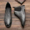 Männer Retro Leder Chelsea Stiefel 40- Top Qualität männer Stiefeletten Marke Handgemachte Schuhe Für Männer #KD5241 240118