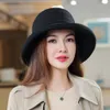 2023 숙녀 겨울 버킷 모자 모자 야외 따뜻한 양모 눈 모자 여성 좋은 품질 우아한 Fedora 240127