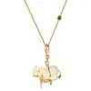 Pendentif Colliers Européens et américains Marque à la mode Émail Coloré Glaze Blanc Ouvrable de bon augure Elephant Light Sac de luxe