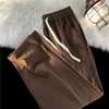 Men's Pants White Corduroy 2024 Korean Fashion Solid Color Casual Straight Baggy Drape Male Clothing Trousers S-3XL