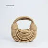 Handbag 2024 Classic Evening Hand Womens Venata Bags Double Luxury Pure Boteega Girl Knotted Knitted Mesh Bag Rope Knot Small Cattle Leather E12H DOU 3FH4