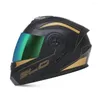 Casques de moto unisexe cool sécurité double lentille casque de course équitation double visage complet capacete dot casco moto