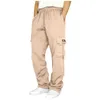 Мужские брюки, мужские простые комбинезоны с завязками и несколькими карманами, повседневные походные брюки, хлопковые однотонные свободные брюки-карго 2024