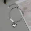 Link Bracelets Akizoom Box Chain Heart Bangles Stainless Steel Lucky Girl Hand Bracelet 2 Color Free Charm For Women Party Jewelry Gift