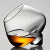 250 ml Whisky Glasses Belly Beer Rotating Glass Red Wine Spinning Whisky Rolling Liquor Brandy Shaking Cup Home Rock Bar Decor 240127