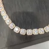 Rose Gold Plated Silver 925 Chain 4mm/10mm 10k Gold Plated Moissanite Iced Out Tennis Chain