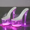 Sandalen 34 bis 43 Hate Days Steel Pipe While High Night Club Glow Heel For Women's Shoes Bottom Crystal