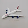 Legierungsmetall Air British Airways A380 Airlines Druckguss-Flugzeugmodell Airbus 380 Flugzeugmodell mit Ständer Flugzeug Kindergeschenke 16 cm 240201