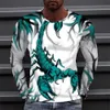 Mens Escorpião Camiseta Casual Impressão 3D Manga Longa Animal Veneno Gráfico Top Tees High Street Pattern Tops Homens Mulheres Hip Hop Tee 240130