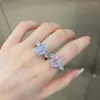 Cluster Rings WDM Outlet Sterling Silver 925 Ring مع زفاف الزركون