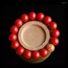 Strand Pink Pressure Synthetic Cinnabar Single Ring Bracelet Couple Buddha Beads