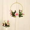 Guirlande de roses artificielles décoratives, en fer suspendu, pour noël, maison, centre commercial, magasin (motif rond)