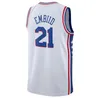 2024 Tyrese Maxey Joel Embiid baskettröja Allen Iverson Julius Erving Sixer Matisse Thybulle City White Edition Retro Shirt Blue Jerseys