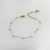 Link pulseiras 1 pc personalizar irregular natural pérola contas corrente de aço inoxidável para mulheres meninas crianças ano jóias presente sorte