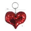 Keychains 1pcs Reflective Shiny Peach Heart Keychain Pendant Car Luggage Fashion Sequins Heart-shaped Accessories Love Trinkets