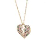 Brincos para mulheres com zircônia de cristal banhado a ouro 18k chave em forma de coração joias da moda presentes de feriado
