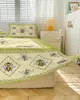 Saia de cama margarida flor borboleta elástica colcha com fronhas protetor colchão capa conjunto cama folha