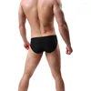 Sous-vêtements 2pcs / lot taille basse pour hommes sexy élastique serré soie lisse respirant large bord grand sac de renflement en U slips