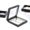 Smyckespåsar 5/10st PE Film Storage Box 3D Packaging Case Gemstone Floating Frame Membran Ringörhängen Halsband Displayhållare