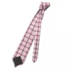 Bow Ties Pink Plaids Print Tie Abstract Geometrical Square Daily Wear Neck Män Vintage Cool Neckie Accessories Custom Collar