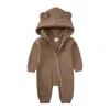 Vêtements d'hiver pour bébés, combinaison ours né pour filles de 0 à 6, 12, 18, 24 mois, salopette pour enfants, tenue en coton pour garçons, body 240127