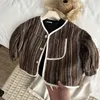 Jackets Children Clothing Boy Coat Korean Style 2024 Spring And Autumn Girl Baby Cardigan Jacket Simple Casual Retro Kids