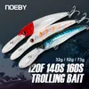 Noeby 120mm 플로팅 140mm 160mm 느린 싱킹 미노 낚시 미끼 인공 미끼 트롤링 wobblers 바다 겨울 낚시 미끼 240119