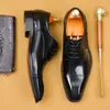 Kleidschuhe Handgemacht Herren Echtes Leder Italienischer Stil Business Formal Brogue Hübscher Oxford 2024