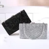 Fashion Designer Women Evening Bag Rhinestone Silver Gold Clutches Ladies Banquet Wedding Dinner Long Purse Female Handbag 240126