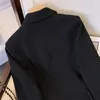 Office Lady Slim Blazer Mujer Long Sleeve Płaszcze moda czarne kurtki płaszcz odzieży wierzcha jesień zimowe blezery dla kobiet swobodne 240123